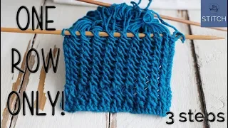 One row lace stitch: only 3 steps, identical on both sides, and it doesn’t curl