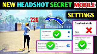 Top 5 Secret Mobile Settings 😈| Best Mobile Headshot Settings 😱| New Headshot Setting in Free Fire