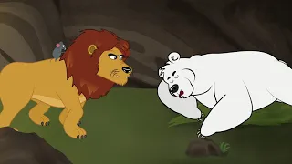 Le Lion, le Rat et l'Ours Endormi | Fable Originale  | dessin animé avec les P'tits z'Amis