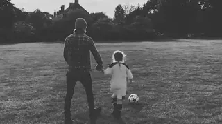 David Beckham give Daughter Harper her first Soccer Lesson