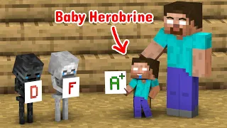 Poor Baby Herobrine and Poor Baby Zombie - Monster School Minecraft Animation