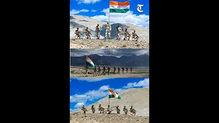 ITBP personnel celebrating 75th Independence Day at the LAC in Ladakh