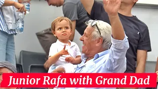 Junior Rafa playing with Nadal's Dad during Rafa's R1 Match - Rome 2024