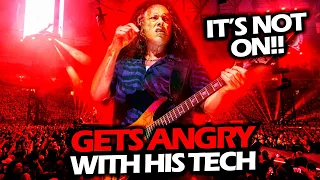 KIRK HAMMETT GETS ANGRY AT HIS TECH WHEN HIS GUITAR STOPS WORKING LIVE (2023) #METALLICA