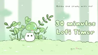 30 minutes - Relax & study with me Lofi | Spirit kitty forest #timer #30minrelaxingmusic  #lofi