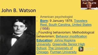 Theory of Behaviorism - John Watson