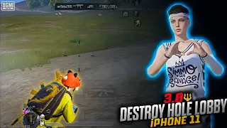 3.0🔱DESTROY HOLE LOBBY ⚡️ iPHONE 11 SMOOTH + 60FPS PUBG / BGMI TEST 2023🚨 5 FINGER GAMEPLAY🔥