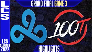 C9 vs 100 Highlights Game 3 | LCS Playoffs Grand Final Summer 2022 | Cloud9 vs 100 Thieves G3