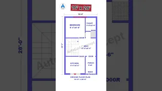 16x28 small house design | 16 by 28 house plan #homedesign #shorts