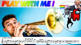 20+ MEME SONGS Compilation with Sheet Music (on Trumpet)