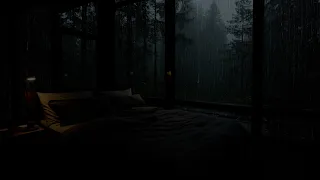 Rainy Night - Deep Sleep Solution for Insomnia with Dark Bedroom Ambiance