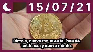 Bitcoin, nuevo toque en la línea de tendencia y nuevo rebote.