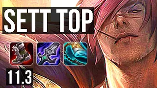 SETT vs GNAR (TOP) | 66% winrate, 12/2/4, Legendary | KR Challenger | v11.3