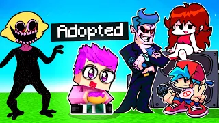 We Get ADOPTED By FRIDAY NIGHT FUNKIN FAMILY In MINECRAFT! (ft. MONSTER, BOYFRIEND, & MORE!)