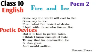 Fire And Ice Poetic devices class 10 english poem 2