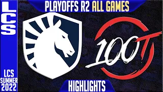 TL vs 100 Highlights ALL GAMES | LCS Playoffs Summer 2022 Round 2 Upper | Team Liquid vs 100 Thieves