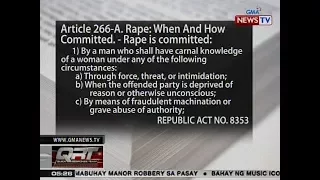 QRT: Republic Act No. 8353 o Anti-Rape Law