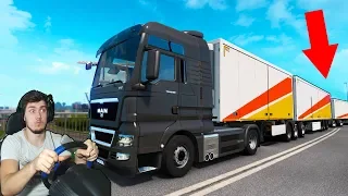 WHAT WILL HAPPEN IF YOU HIT 2 TRAILERS - EURO TRUCK SIMULATOR 2 + STEERING WHEEL