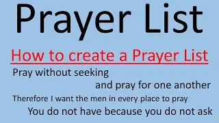 Create a Prayer List