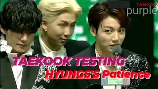 TAEKOOK Testing Hyungs's Patience 🔥 - Moments Video  #taekook #vkook #kookv