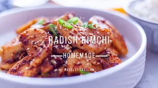 KIMCHI—How to Make Radish Kimchi In Small Batches At Home | ASMR Cooking