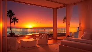 Seaside Luxury Hotel 4K Jazz Music - Happy Summer Vacation with Relaxing Instrumental Jazz