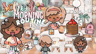 ౨ৎ aesthetic school morning routine!! 🏫💐💞  with voice!! 🏝 toca boca life world roleplay 🌺