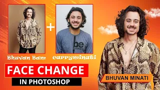 Face Swap in Photoshop carryminati vs bhuvan bam