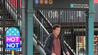 Tom Holland Exits Subway While Shooting Spiderman: Far From Home