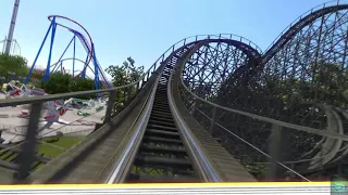 Indiana Cyclone at SFIA (No Limits 2 wooden coaster)