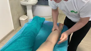 Anti-cellulite modeling massage of the back of the thigh for weight loss. Антицеллюлитный массаж.