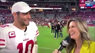 Jimmy Garoppolo awkwardly flirts with Erin Andrews