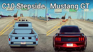 NFS Heat: Chevrolet C10 Stepside Pickup vs Ford Mustang GT - Drag Race