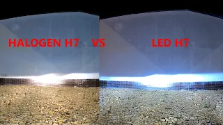 Halogen H7 vs LED H7 night test