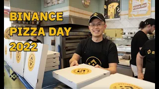 Binance CEO CZ serves pizza on Bitcoin Pizza Day!