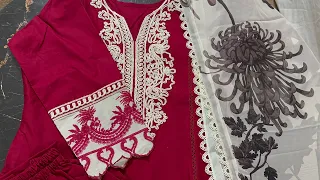 Summer lawn dress designing 2024