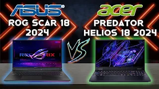 ROG Strix SCAR 18 2024 vs PREDATOR HELIOS 18 2024: Powerful Gaming Laptops, New Tech compare