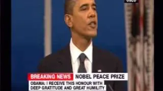 President Obama accepts the 2009 Nobel Peace Prize with a speech in Oslo 1