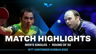 Hugo Calderano vs Paul Drinkhall | MS R32 | WTT Contender Durban 2023