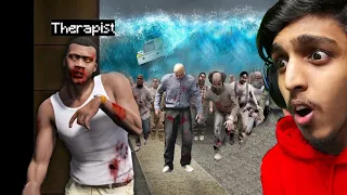 GTA 5 : Franklin as a ZOMBIE in a TSUNAMI (Scary) !! GAME THERAPIST