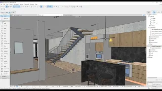 Archicad 24  l  Interior modeing. (House 7.5x14.7m)