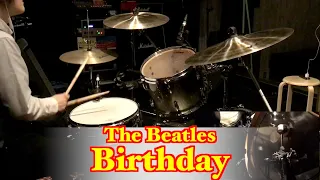 The Beatles -  Birthday (Drums cover from fixed angle)