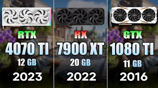 RTX 4070 Ti vs RX 7900 XT vs GTX 1080 Ti | Test in 9 Games 4K Ultra