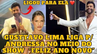 Gusttavo Lima LIGA para Andressa Suita e filhos do Palco para dar FELIZ ANO NOVO e se EMOCIONA