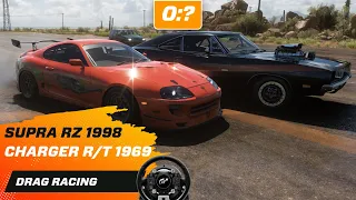 Drag racing Toyota Supra RZ 1998 vs Dodge Charger RT 1969 | Forza Horizon 5 | Thrustmaster T-GT II