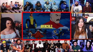 YouTubers React To Invincible And OmniMan Vs Immortal | Invincible S2 Ep 1 Opening Reaction Mashup