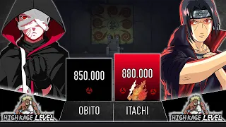 OBITO VS ITACHI POWER LEVELS - AnimeScale