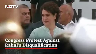 Priyanka Gandhi Leads Congress Protest Over Rahul Gandhi Disqualification