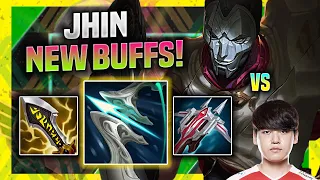 NEW JHIN BUFFS ACTUALLY WORK! - Korean Challenger Destroying T1 Gumayusi with Jhin! | Season 11