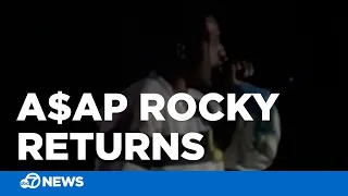 ASAP Rocky returns to stage after release from custody in Sweden